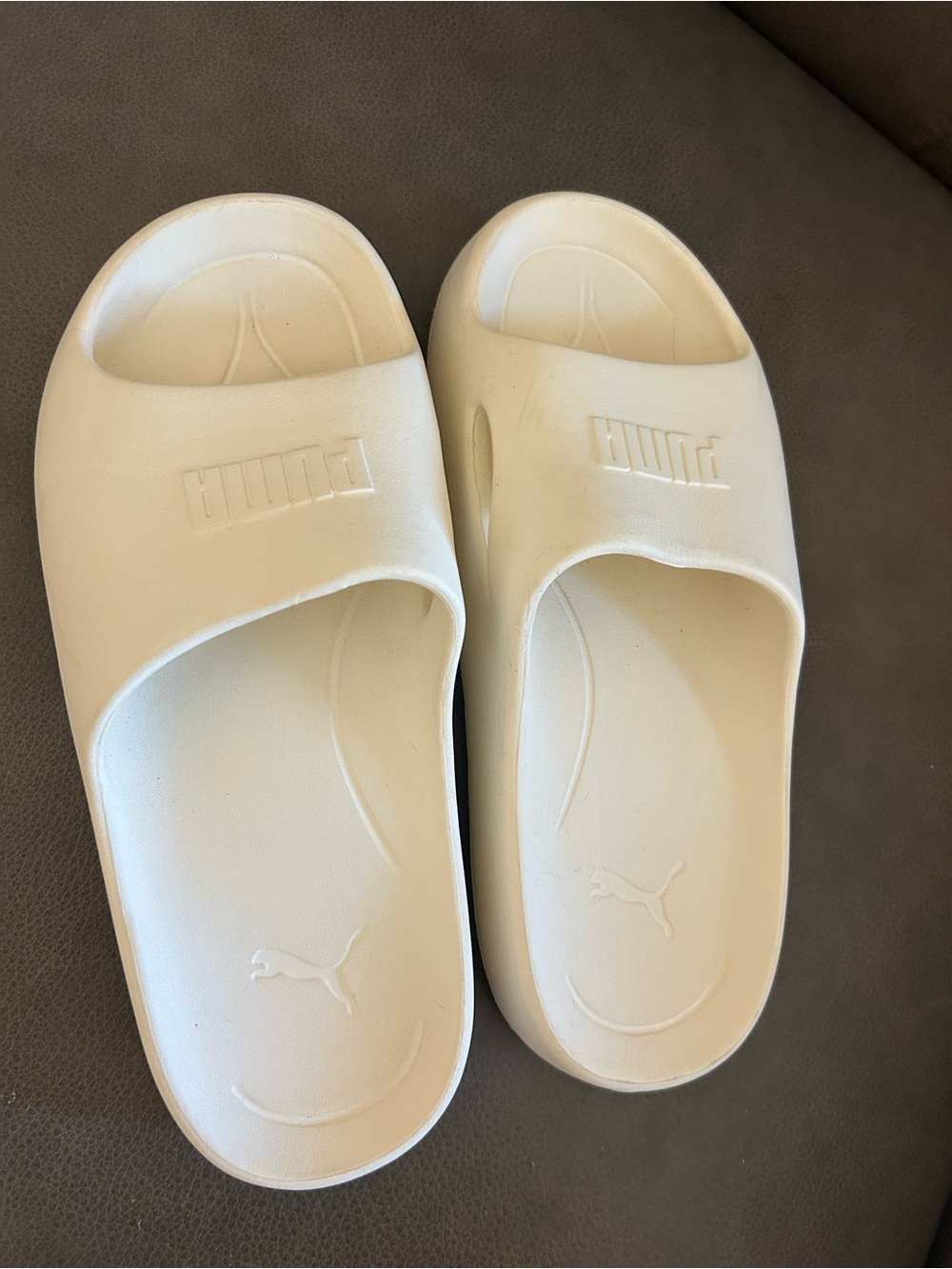 Puma White Men’s(Unisex) Slip-On Slide Sandals